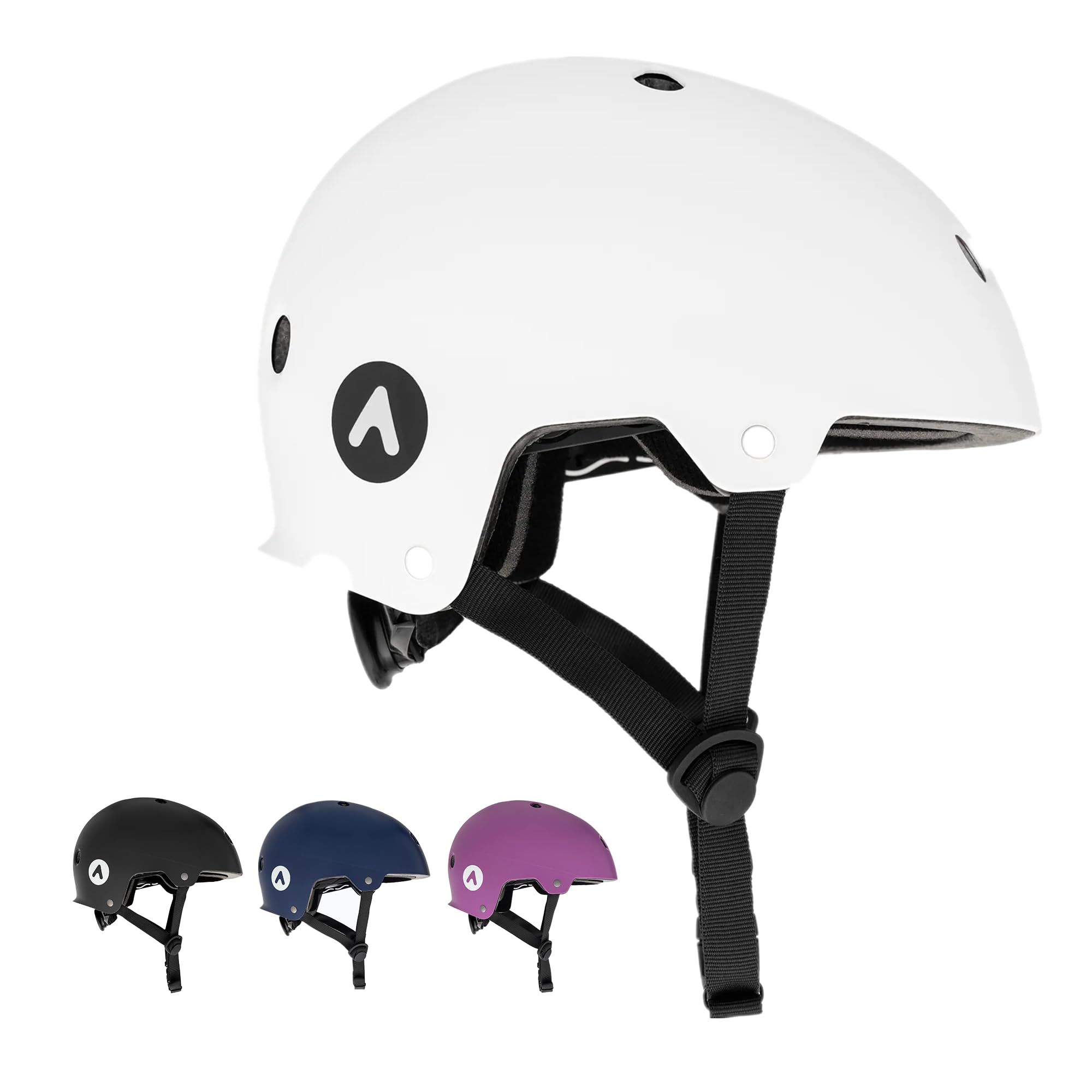 ATTABO Casco Genes para Patines en Linea y Monopatines Talla M|L Casco Adulto con TecnologÃa de Recubrimiento Duro ABS con 11 Orificios de Ventilación Material Duradero y Seguro Negro|Blanco|Azul|Rosa