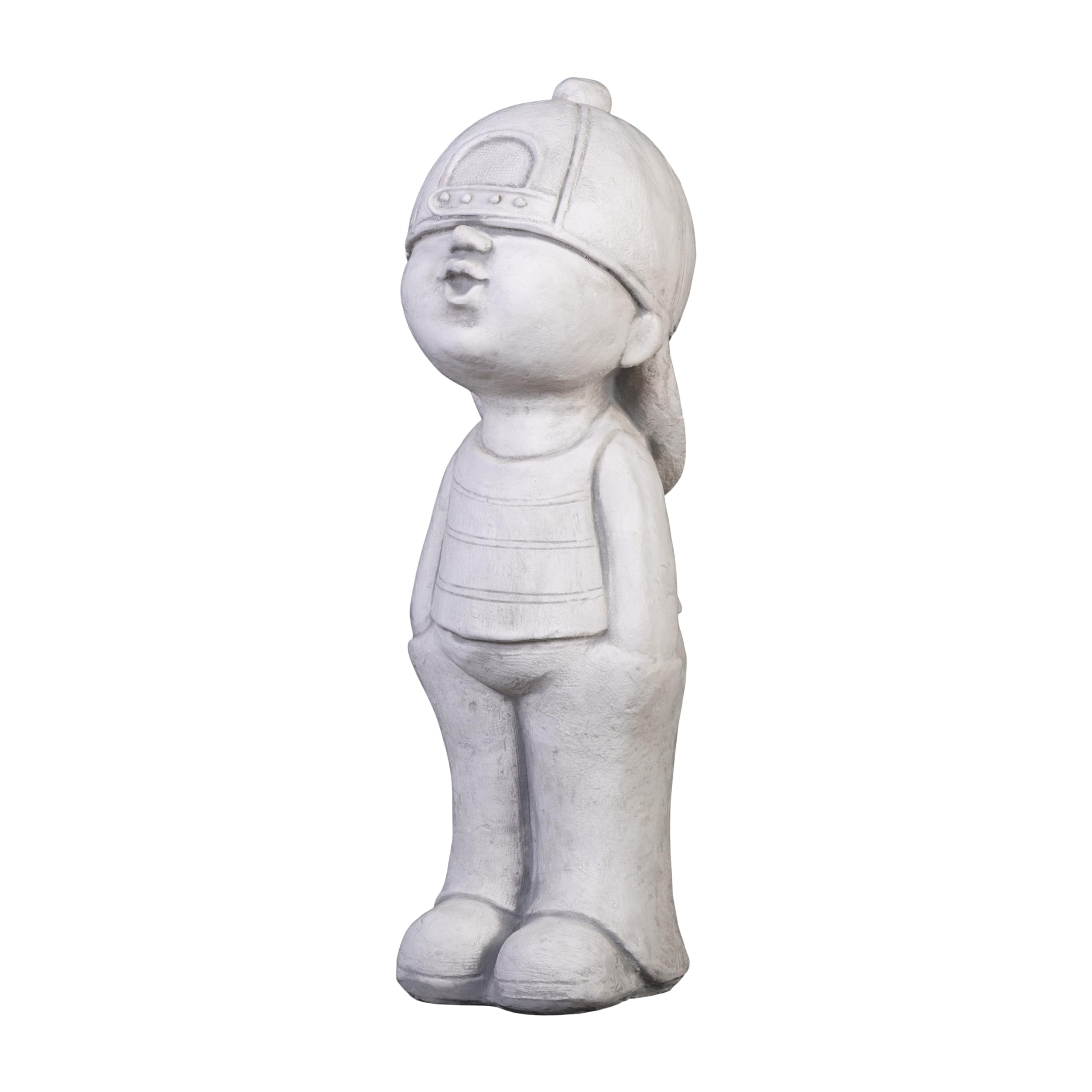gartendekoparadies.de Jungen Figur, Steinfigur H. 52 cm, 16 kg, Grau, frostsicher aus Steinguss für Außenbereich