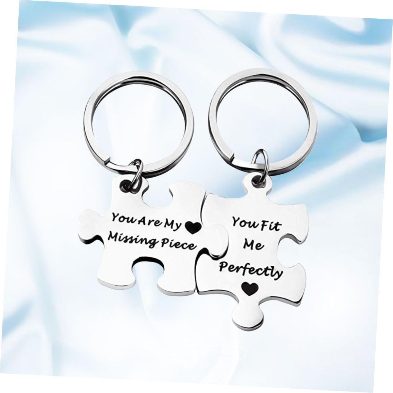 6piezas Llavero De Pareja De Acero Inoxidable Mensajes Grabados Llavero Decorativo Para Coches y Accesorios Para Aniversarios y San Valentín