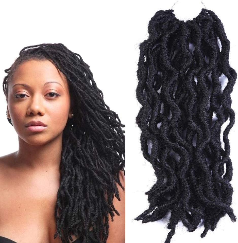 Bo Locs Crochet Hair 6 Packs 12inch Nu Locs Crochet Hair Extensions Kanekalon Dreadlock Crochet Twist Hair Curly Faux Locs Crochet Braids (20 Roots/Pack) #1