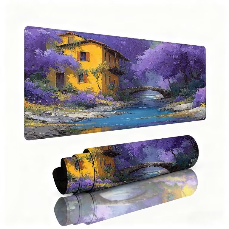 Podkładka pod mysz do gier fioletowa duża podkładka pod mysz 1200 x 600 x 3 mm podkładka pod mysz las gładka powierzchnia z antypoślizgową gumową podstawą pod ręką biurko akcesoria do gier dla gracza