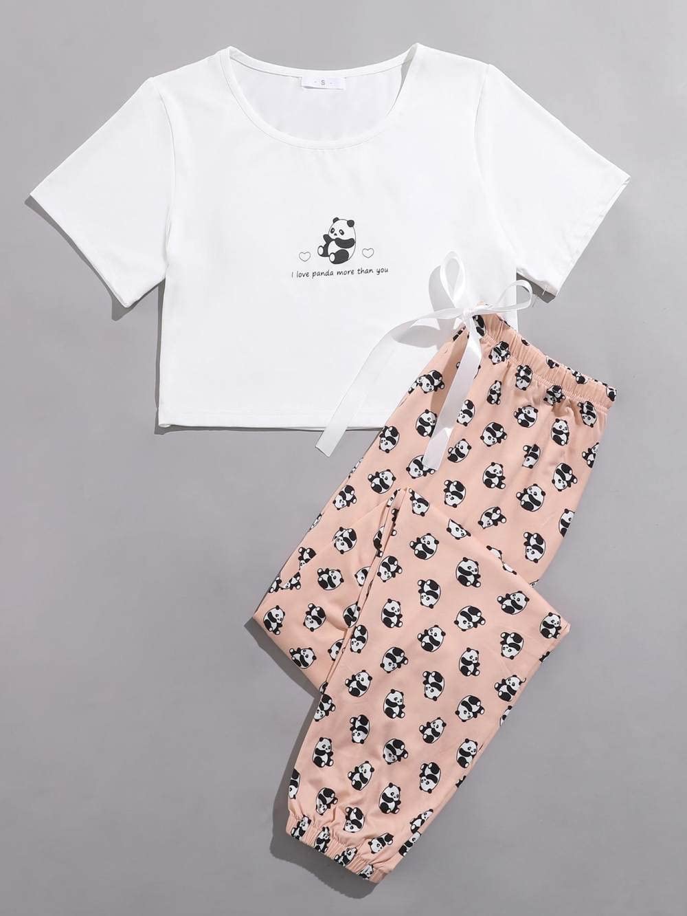 Donna Pigiama Estivo Due Pezzi,Stampa Panda Arancione Donna Estate Manica Corta Pigiama 2 Pezzi Set Pigiama alla Moda Morbido Loungewear Regalo per La Festa della Mamma per Moglie Fidanzata Mamma
