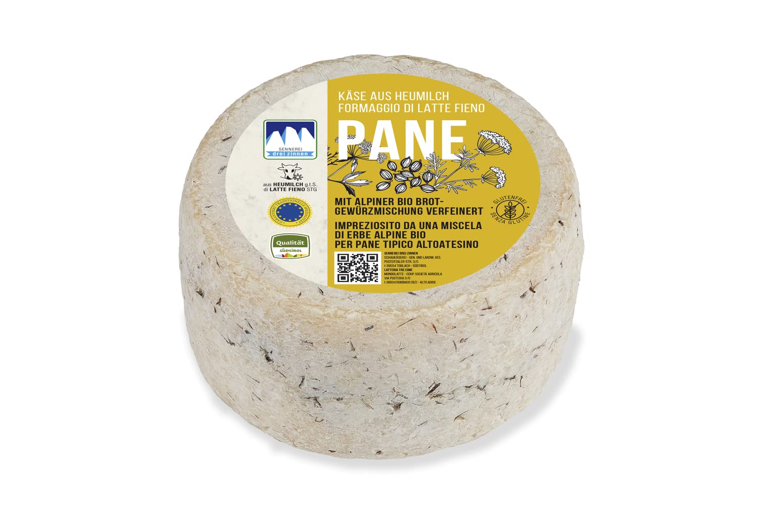Formaggio latte fieno PANE forma ca. 700 gr. - Latteria Tre Cime