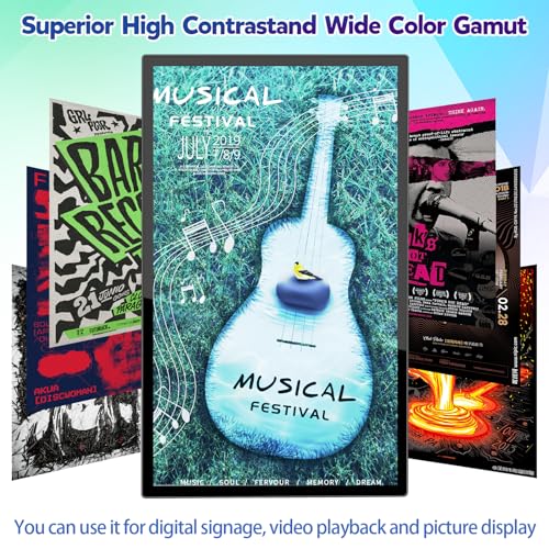 Image of 32 inch Capacitive Multi-Touch Screen Industrial Monitor, Built-in Speakers, USB, VGA, DVI & HD-MI Ports,16:9 Display and 1920 x 1080P, Digital Signage Displays Player for Advertising