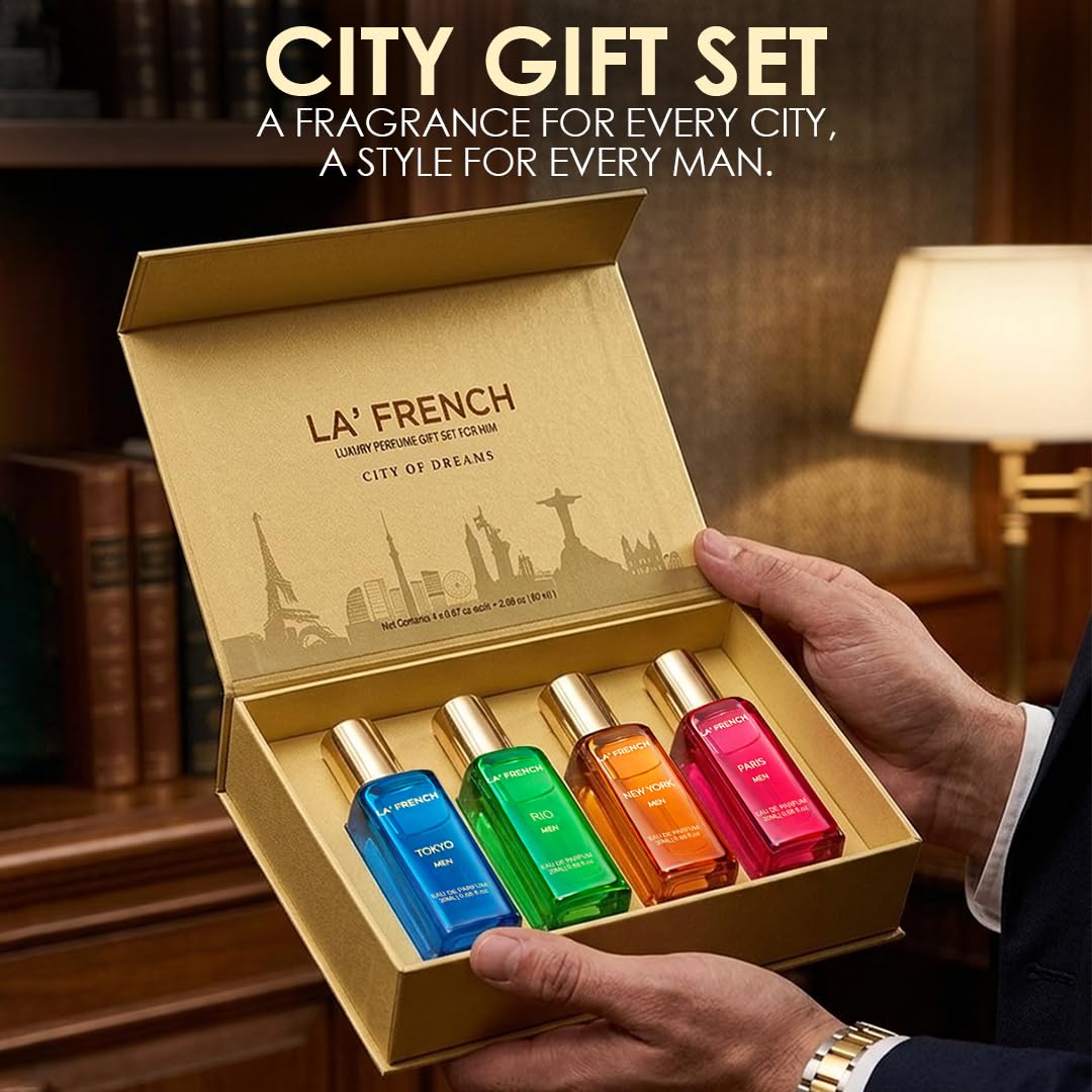 La French Luxury Perfume Gift Set for Men – 4 × 20ml | Spicy, Floral, Musk & Fresh Long-Lasting Fragrances | Premium Men’s Perfume Collection 2