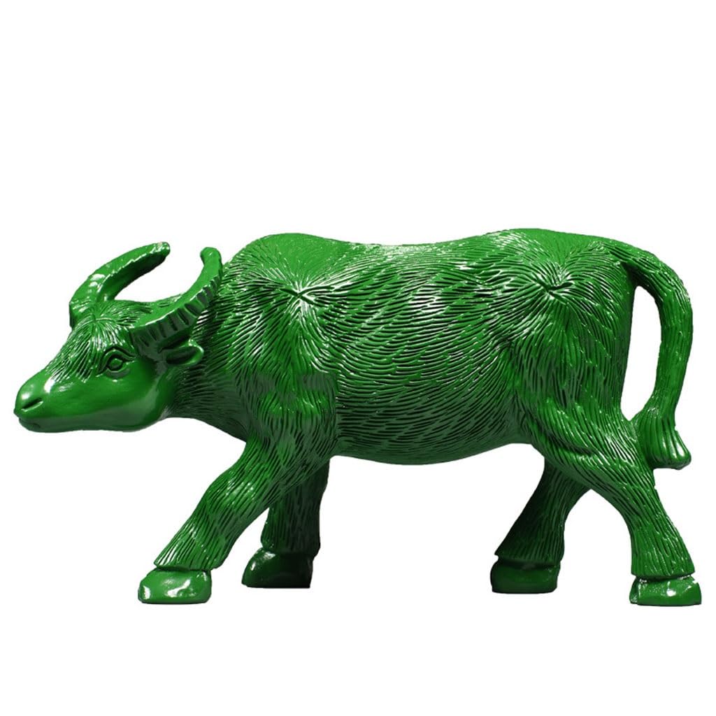 Dekoracja biurowa, rzeźbiona w drewnie, krowa, ornament, lite drewno, buffalo, rzemiosło, zwierzę, dekoracja salonu, dekoracja stołu (7,87 cala)