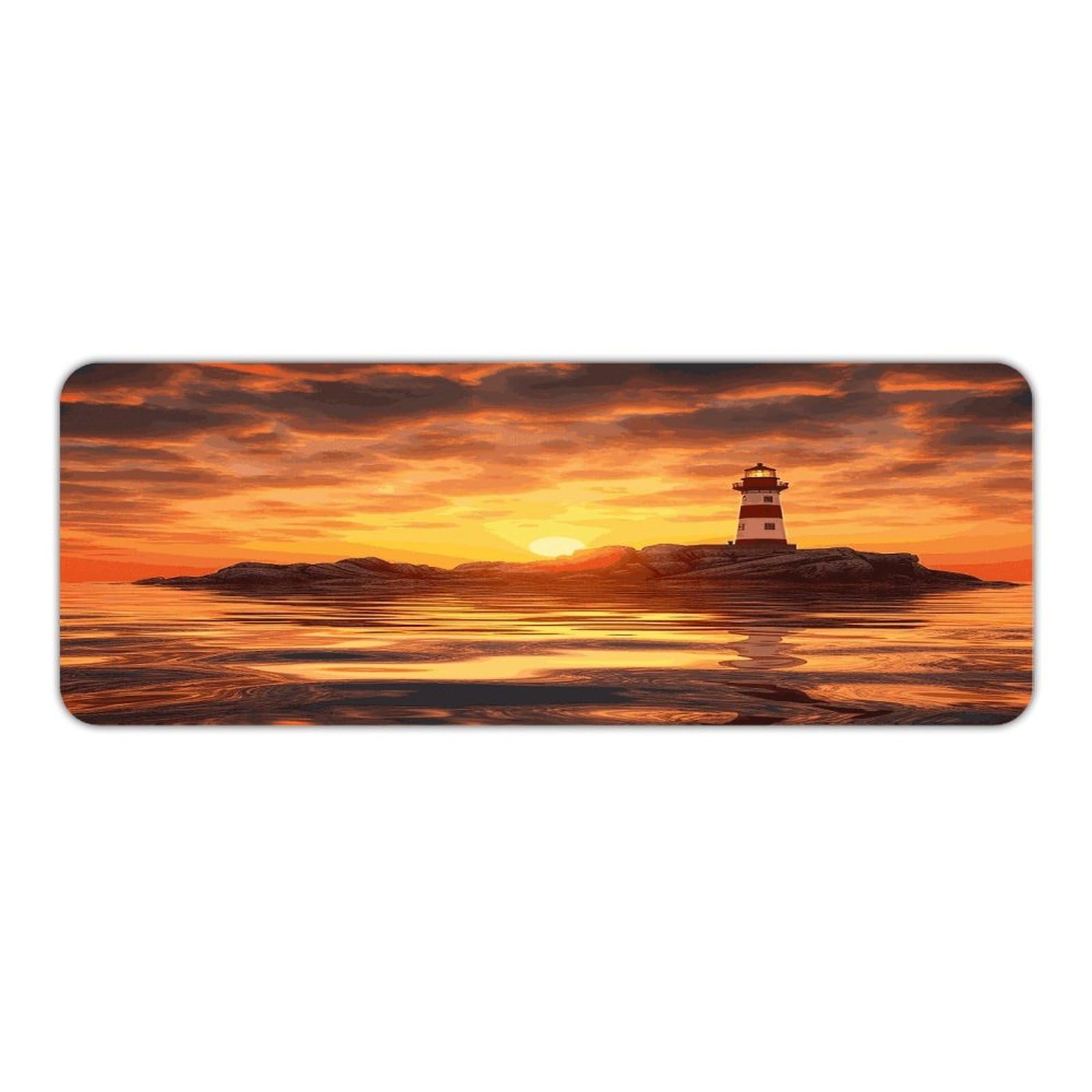 Alfombra de cocina con diseño de faro de mar, ideal para decorar el suelo de la oficina y el hogar