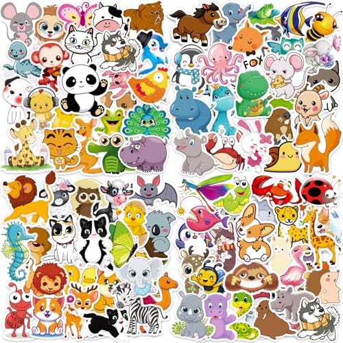 200 Pcs Pegatinas Animales Kawaii, Stickers Infantiles, Bonitas y Divertidas Animales...