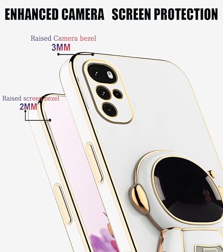 Miniatura 4 de Compatible con Motorola Moto G22 Funda con chapado creativo astronauta caricatura rosa, para Motorola Moto G22 Funda de teléfono de silicona a