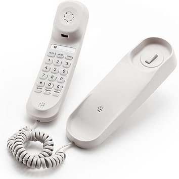 Landline Phone with Large Buttons for Seniors, Mini Phone for Home and Office White