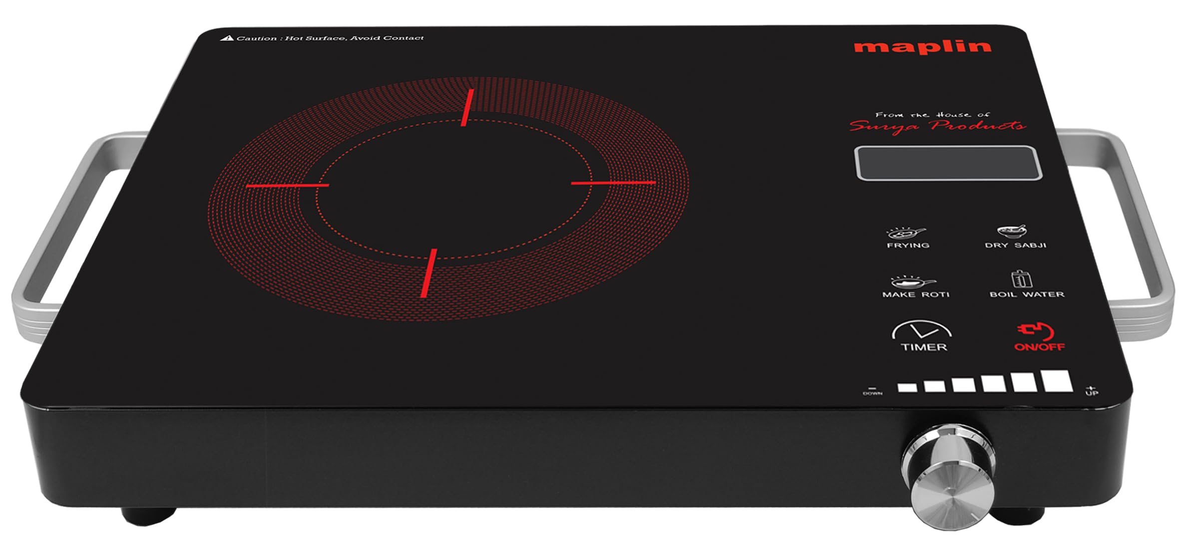Maplin Infra-Red Ray Cooktop Model Surya-IN Glass Plate Size: 36 X 28 cm with Touch Sensor in Black