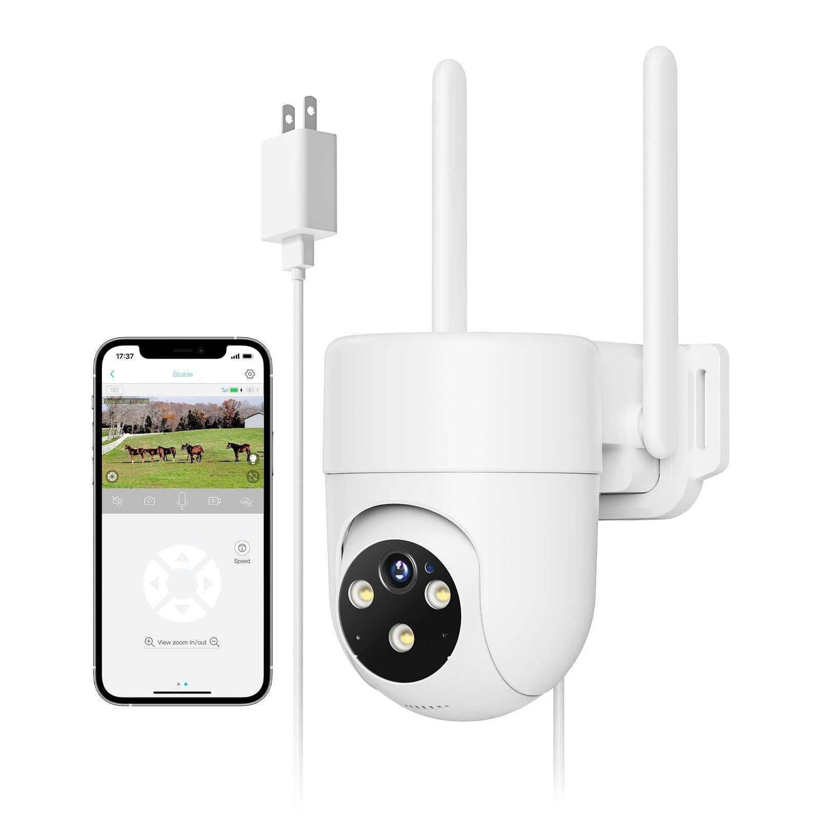 4G LTE Überwachungskamera Aussen mit SIM Karte, 2K PTZ 360° IP Kamera Ohne WLAN Outdoor mit FarbNachtsicht, AI Personenerkennung und 2-Wege-Audio, IP66 Wasserdicht