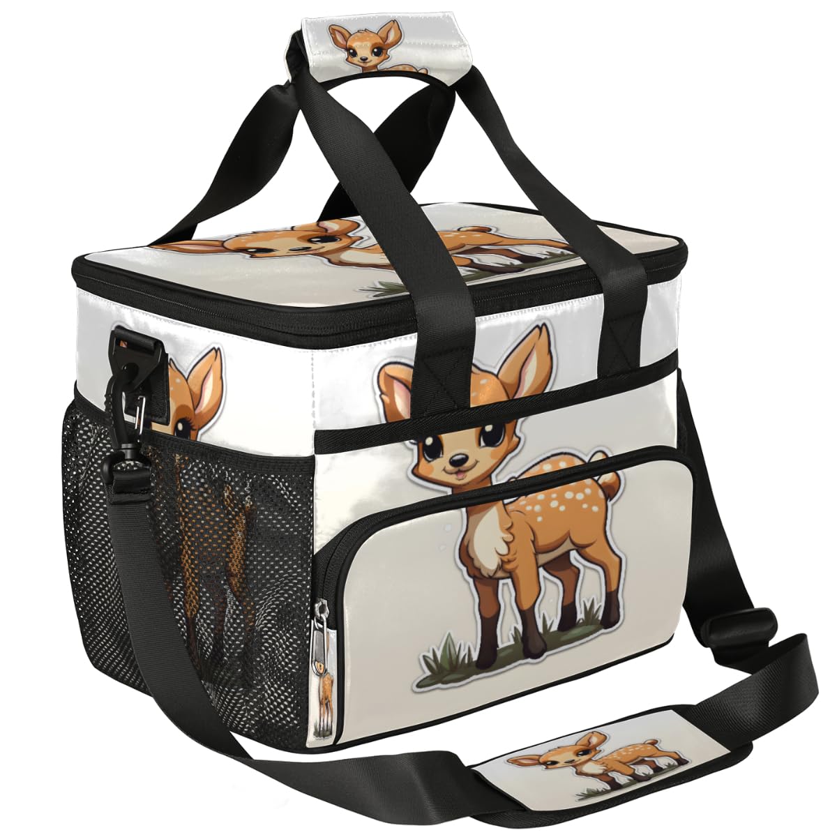 Cartoon Deer Insulated Picnic Backpack Lunch Box for Women Men Picnic Basket Tote Lunch Bag Picnic Bag Portable Lunch Bags for Picnic, Beach, Work, Trip,Office, Camp Deer