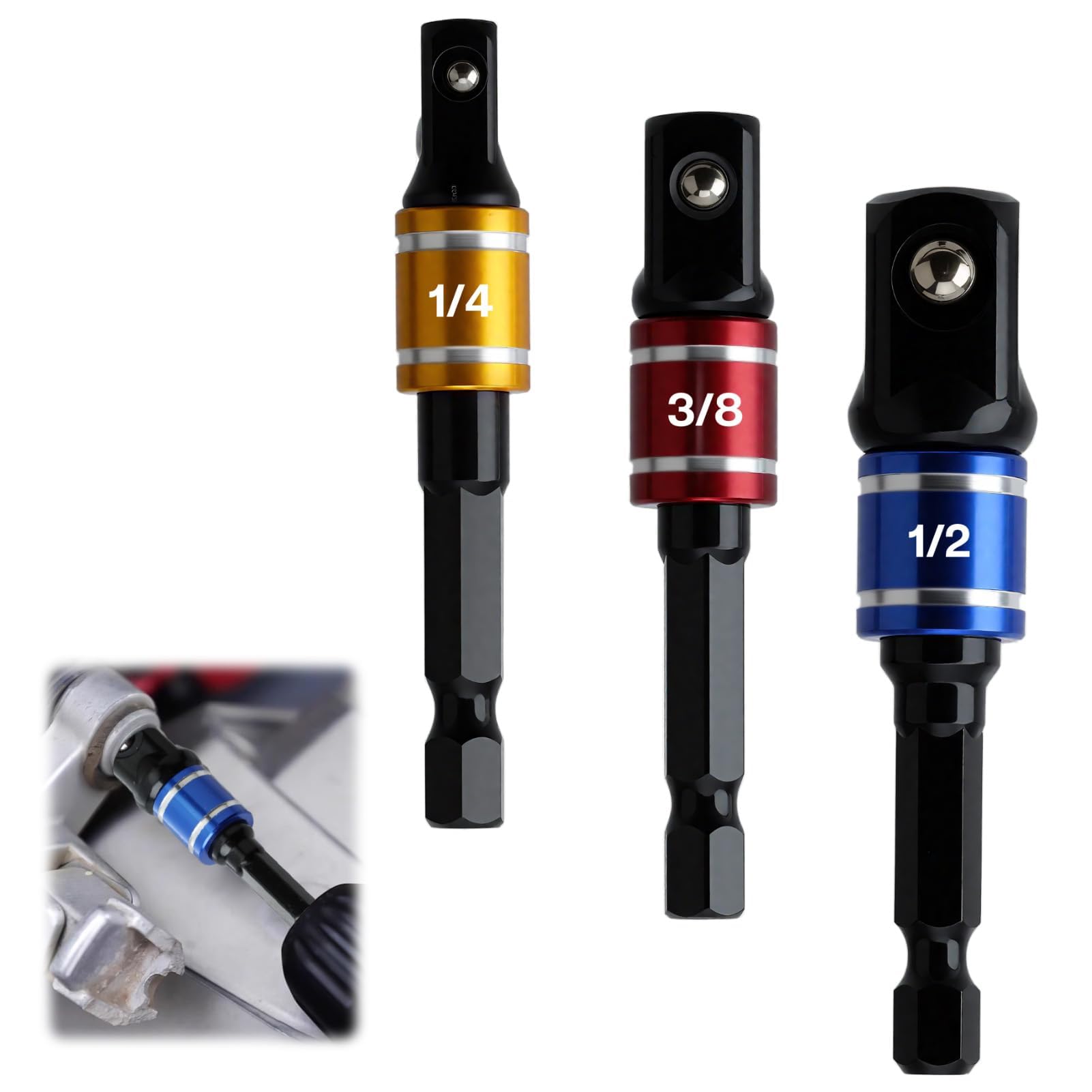 3PCS Impact Impact Grade Socket Adapter/Extension Set