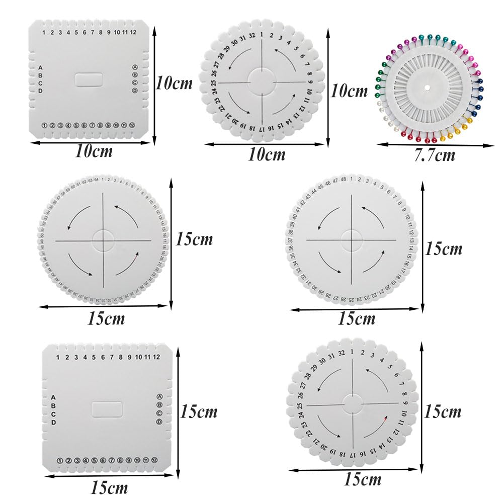 HAOBIN 5 pezzi Dischi Intrecciati Rotondi Disco Intrecciato A Mano Set Di Dischi Per Kumihimo Disco Per Tessitura Strumenti Di Tessitura Di Gioielli Fatti A Mano Con Braccialetti Fai-Da-Te Per Corda
