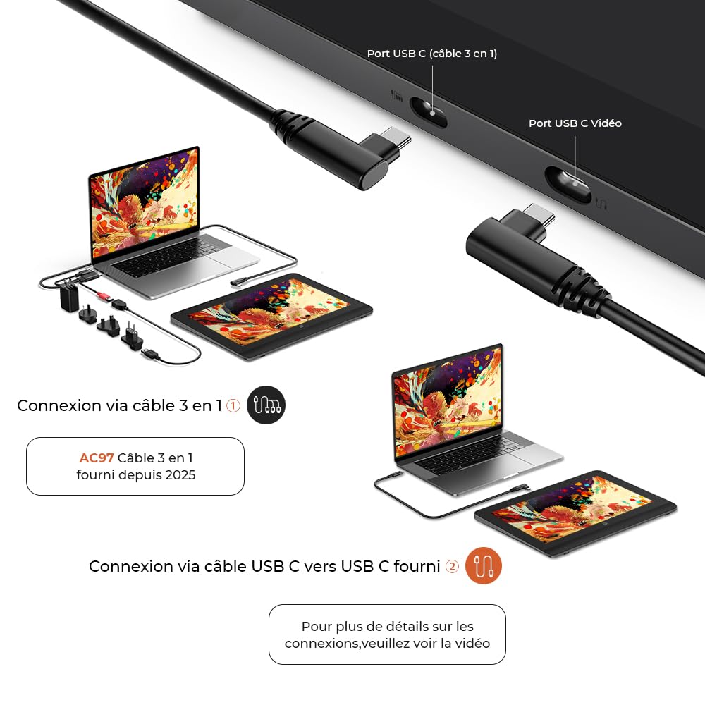 XP-PEN Artist Pro 14 (Gen 2) Tablette Graphique, Tablette Graphique Dessin avec Écran Laminé, Stylet Passif à 16K(16384) Niveaux de Pression, Télécommande de Raccourci Fourni, Support Pliable