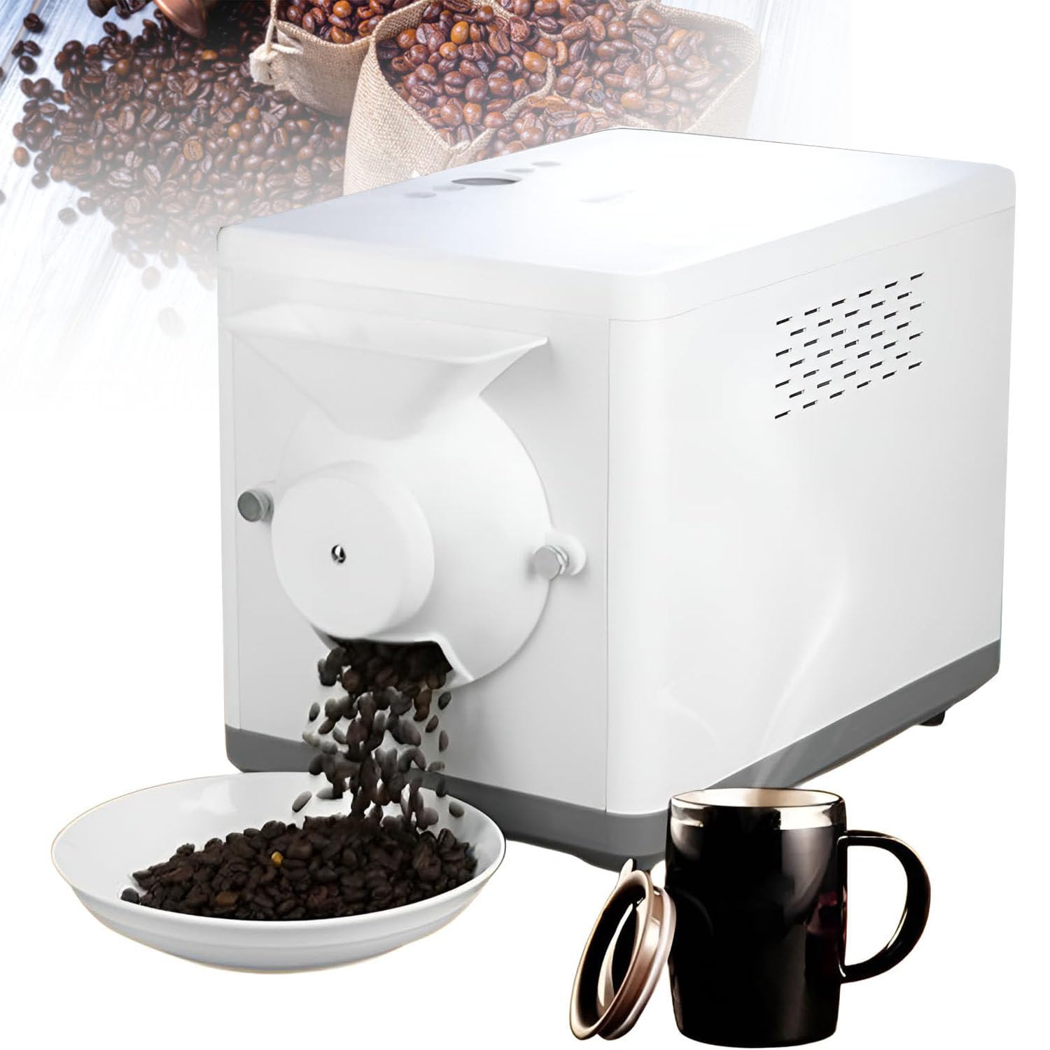 MLYYYDSS 1600W Electric Coffee Roaster - 1500g Capacity for Home Coffee Bean Roasting - Adjustable Temperature (0-250℃) - Ideal for Nuts, Peanuts, Cashews, and Chestnuts