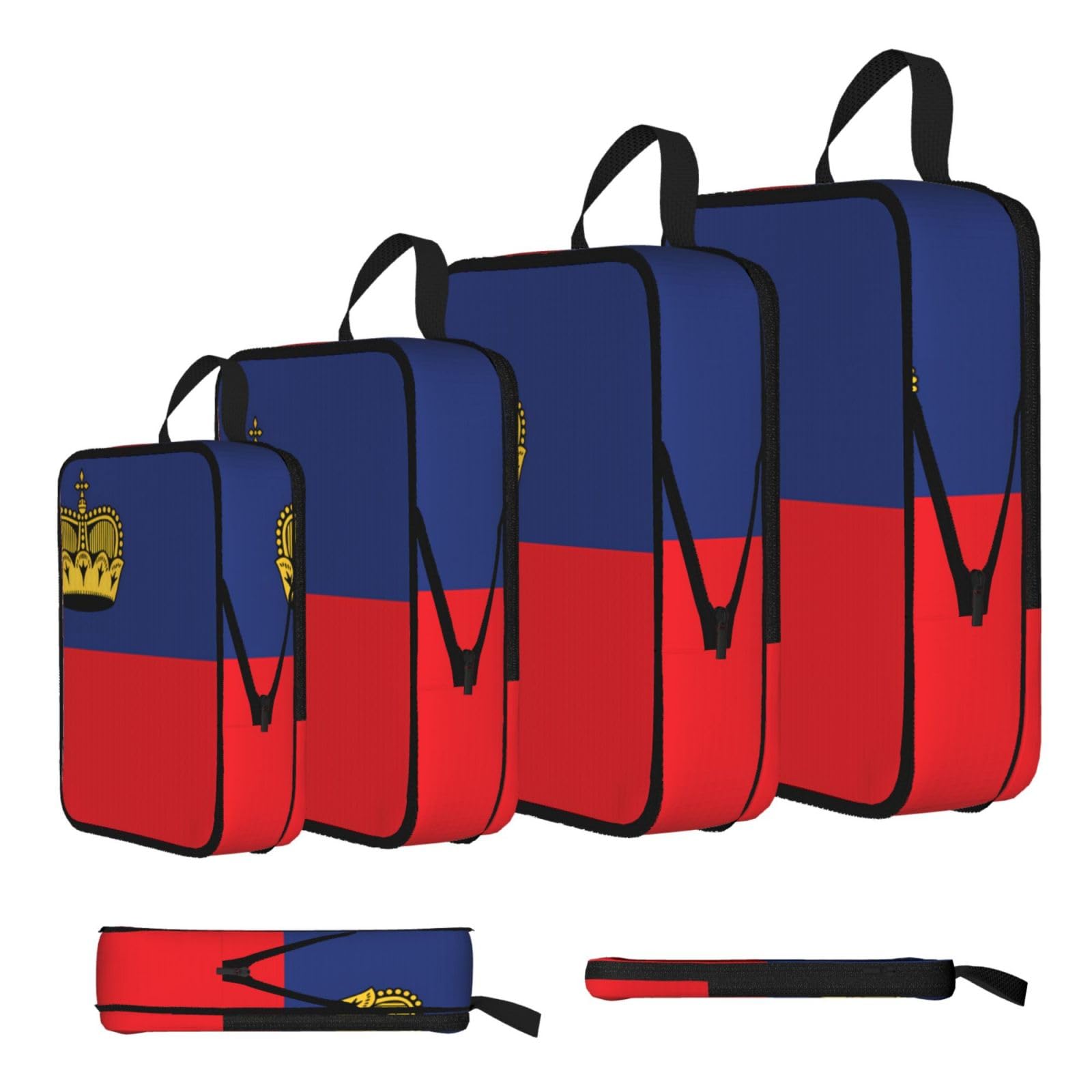 Sxzvvbn Black Flag Of Liechtenstein Compression Packing Cubes 4 Piece Set