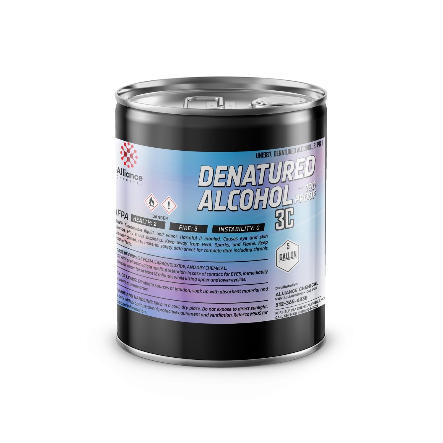 Alliance Chemical Denatured Alcohol 190 Proof 3C - 5 Gallon Pail