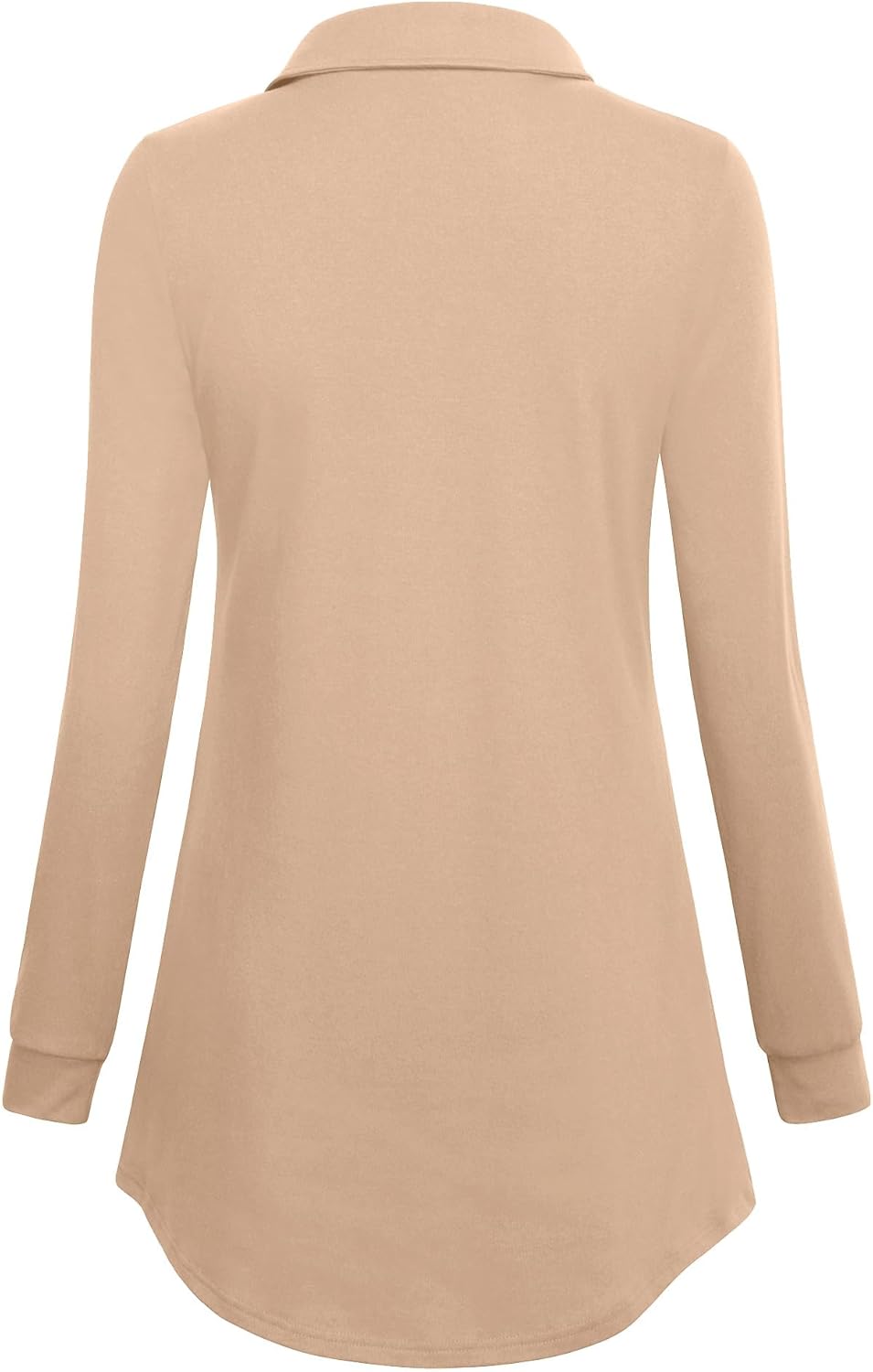 Gaharu Women's Swing Tunic Notch Collar Ladies Button Sweatshirt Long Sleeve Pullover Shirt Tops - Image 2