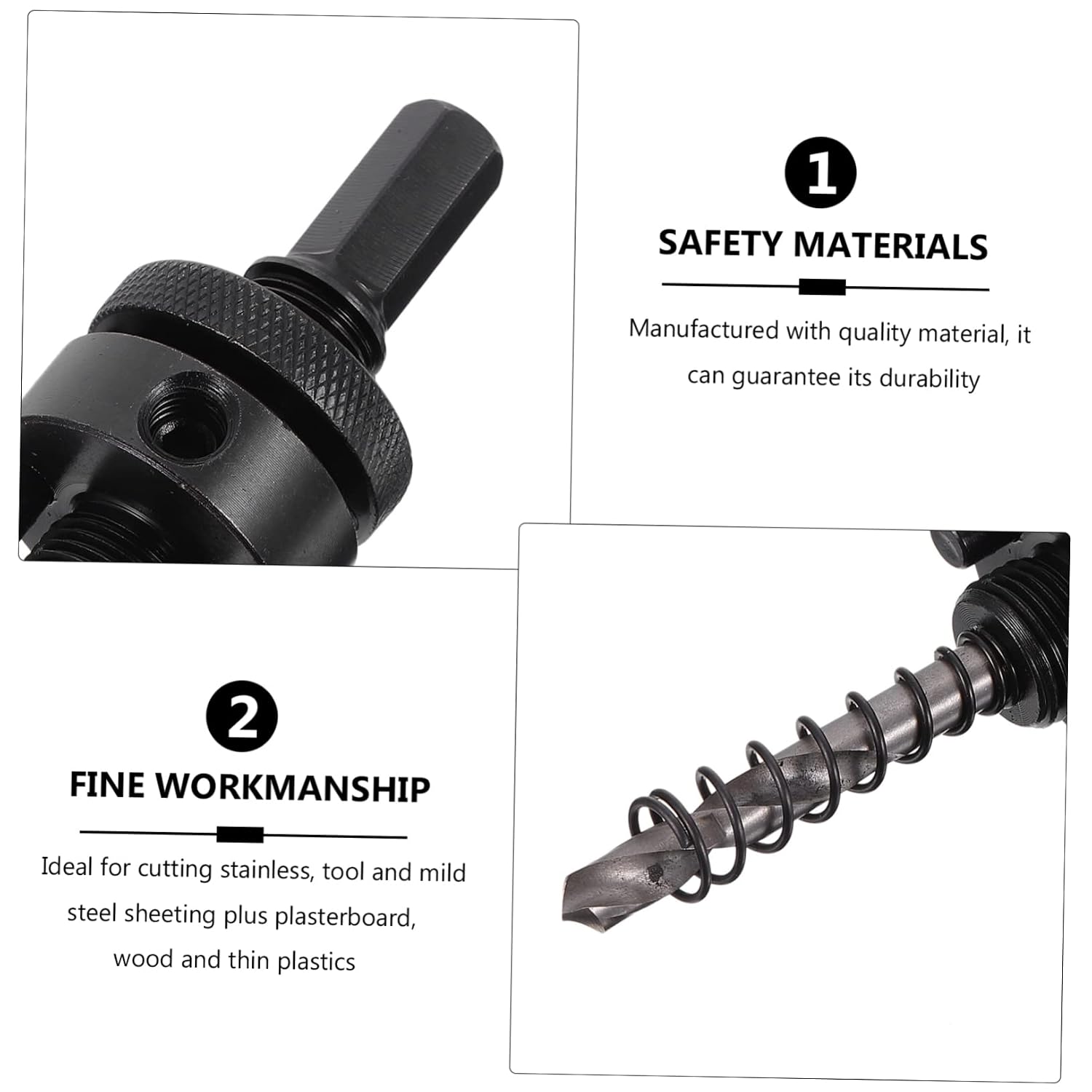 NUOBESTY Bi-Metal Hole Saws Opener Drill Bit Arbor Mechanical Hole Cutting Tool for Wood and Metal 1-piece Set