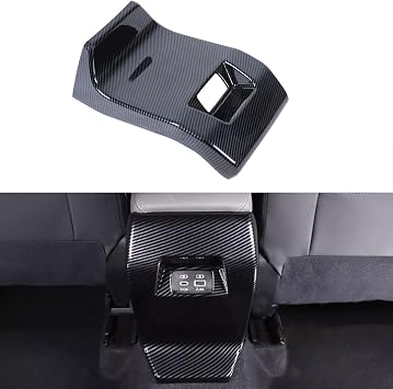 for Subaru Crosstrek 2024 2025 2026 Center Console Rear AC Vent Outlet Vent Cover Trim, for Impreza 2024 2025, ABS Carbon Fiber