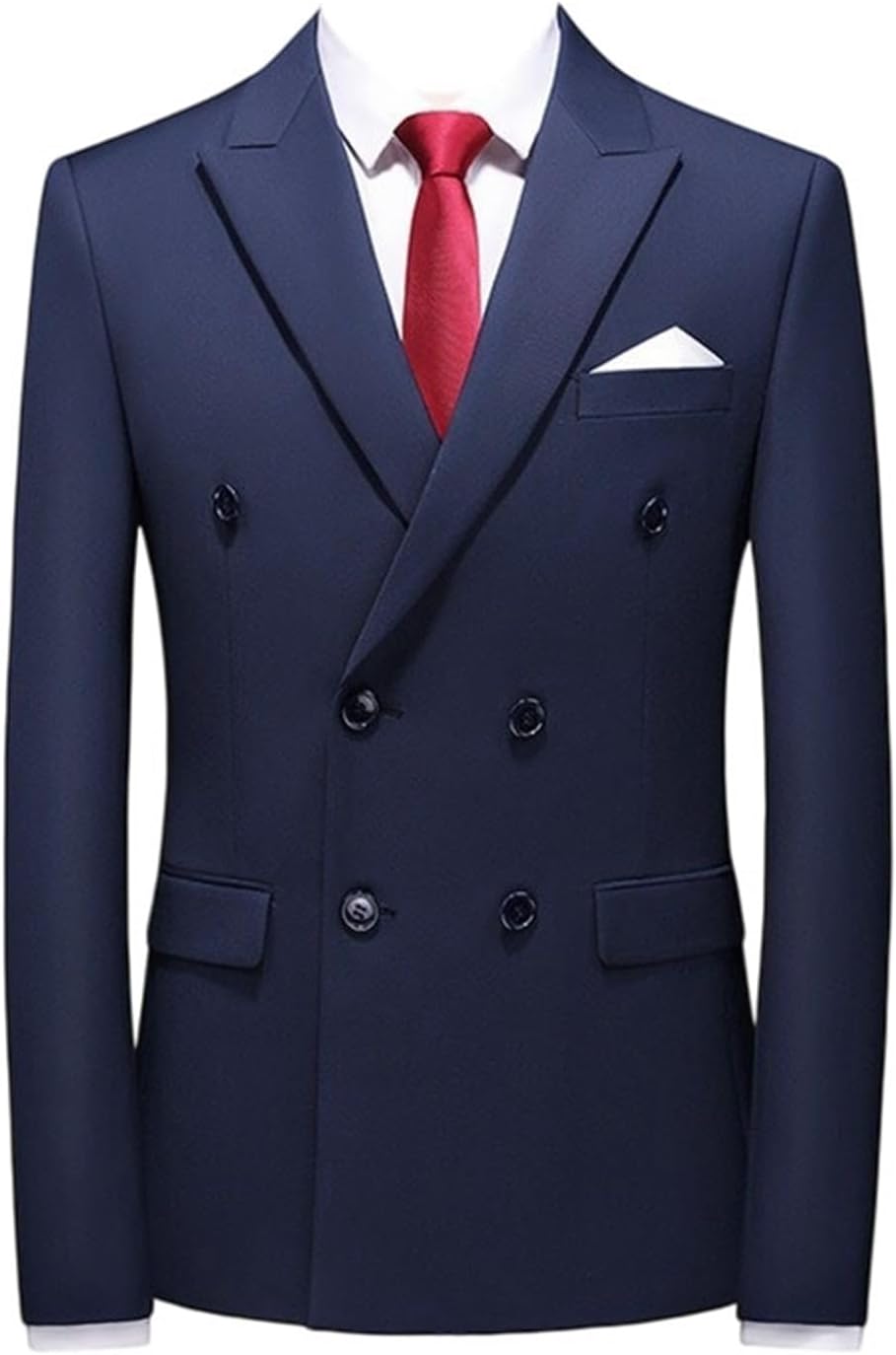 Men's Fall Double Breasted Slim Fit Blazer Suit Jacket