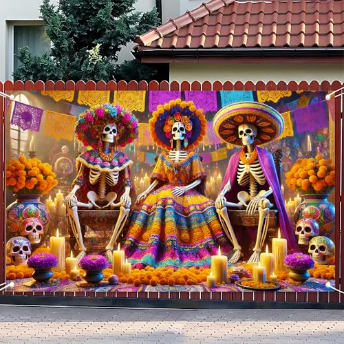 Image of Day of the Dead Decorations Banner 71x43 Dia de los Muertos Altar