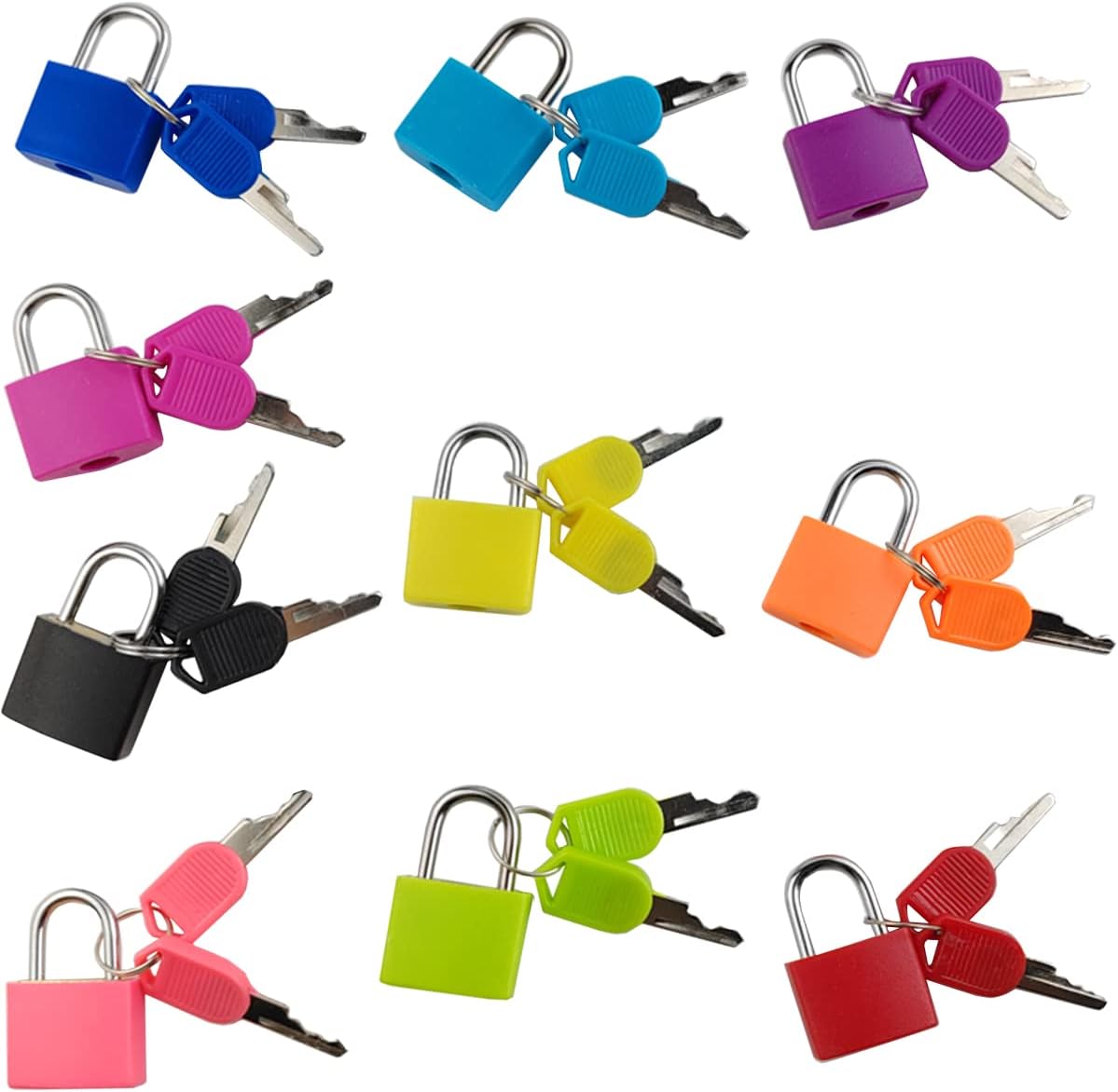 GXXMEI 10PCS Suitcase Locks with Keys, Small Luggage Padlocks Metal