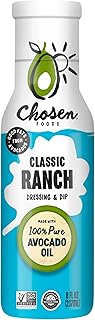 Chosen Foods Avocado Oil-Based Ranch Salad Dressing and Marinade, Keto Diet Friendly, Gluten & Dairy Free, Low-Carb Sauce (8 oz)