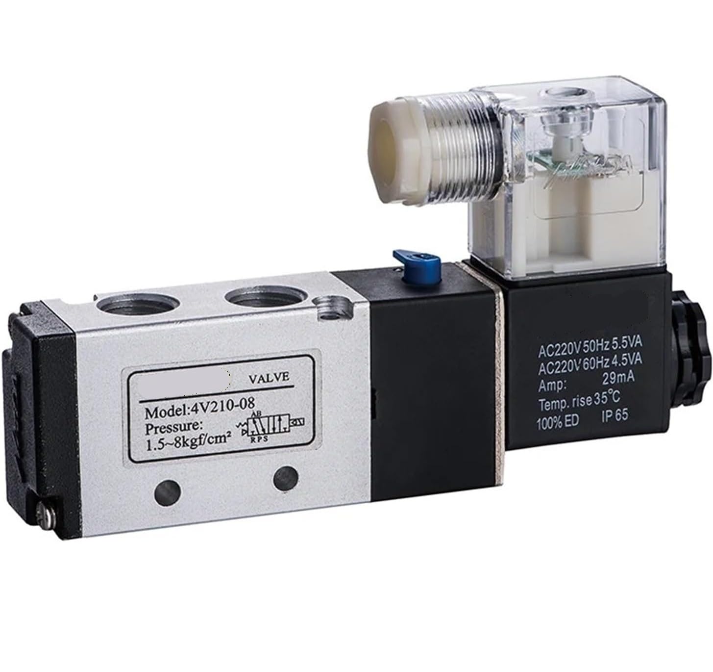 Pneumatic Solenoid Valve 4V110-06 DC24V 3.0W 4V210-08 AC220V 5.5VA Suitable for Industrial Automation(4V110-06 DC24V)