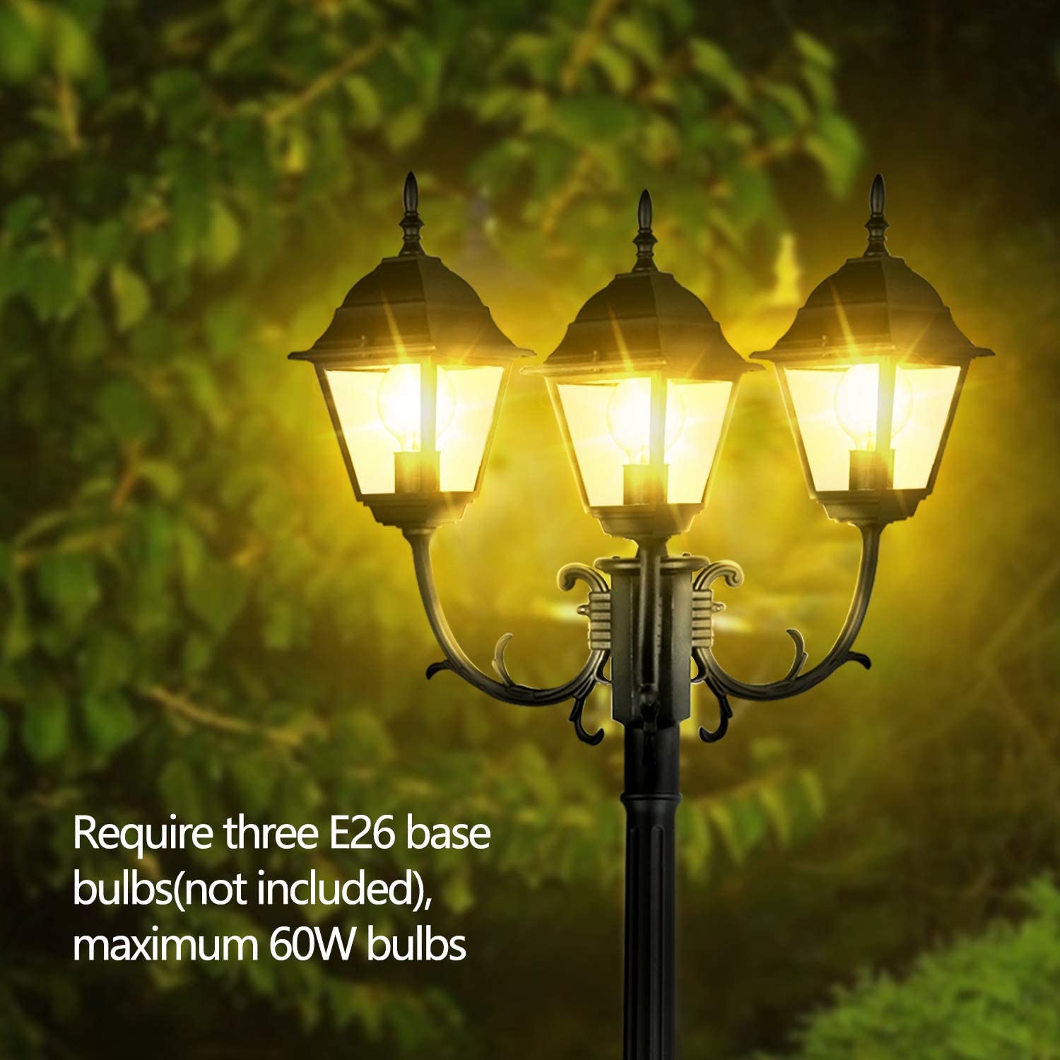 CINOTON Outdoor Lamp Post Light SurfaceMount, Waterproof Outdoor