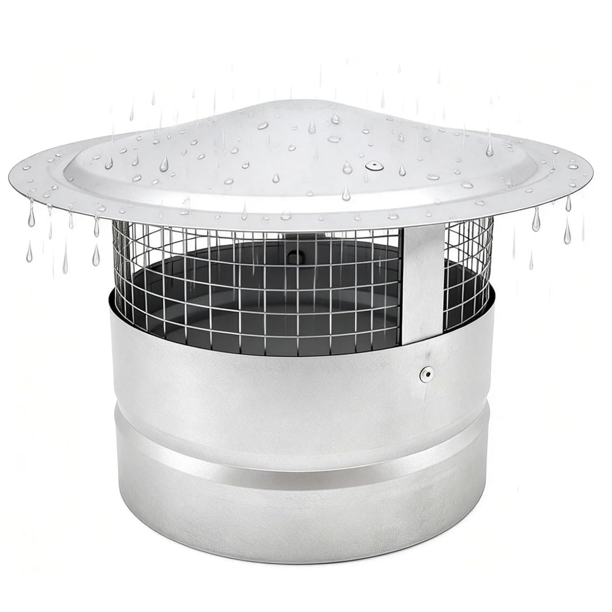Cappello Del Camino, Cappello Conico Per Camino in Lamiera, Comignolo Antivento in Acciaio Inox 304 per Stufe Caldaie e Camini, Facile Da Installare(8 inches/200 mm)