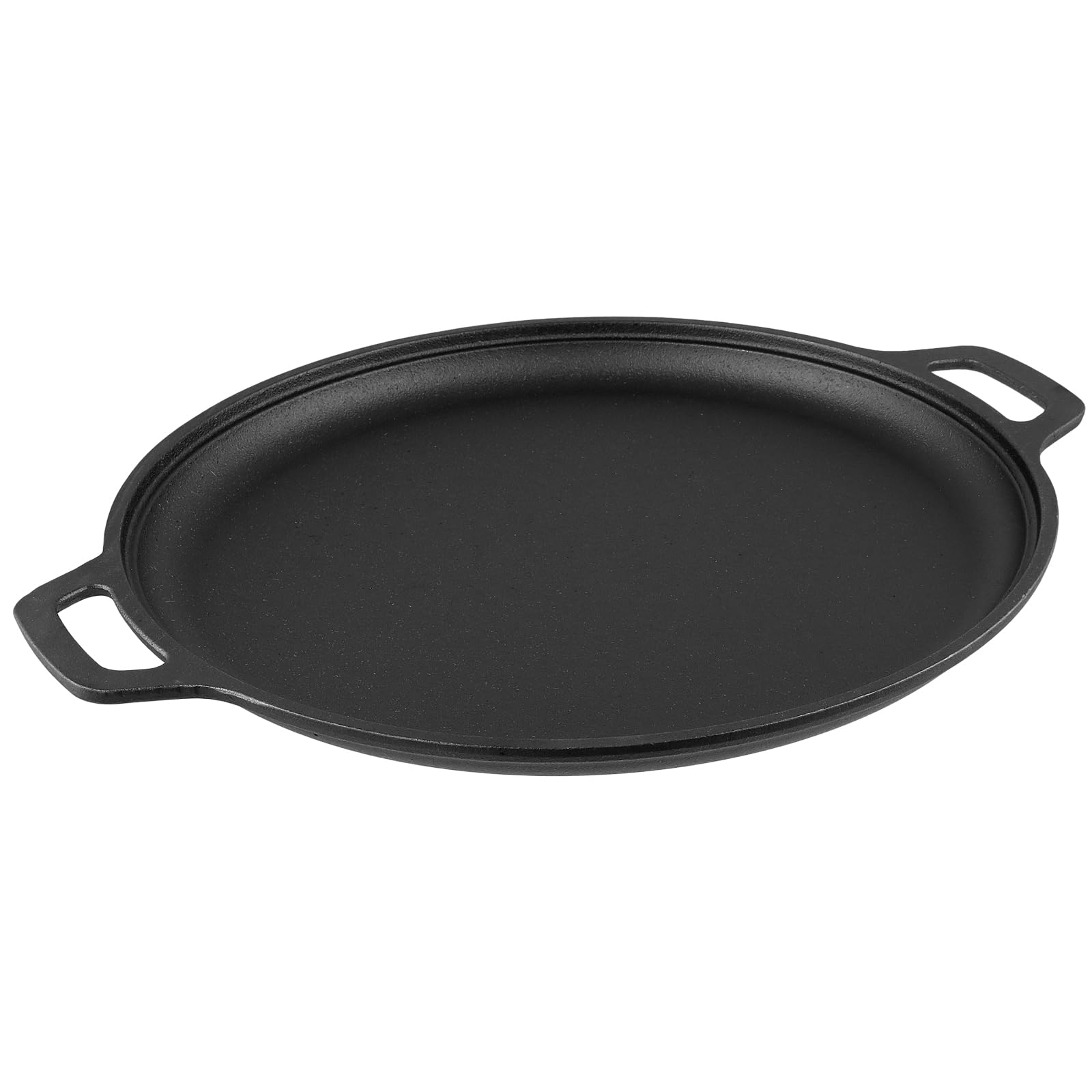 SINJEUN Patelnia grillowa z żeliwa, 30 cm średnicy, czarna płyta grillowa z uchwytem, patelnia z żeliwa do kuchni, grilla i serwowania