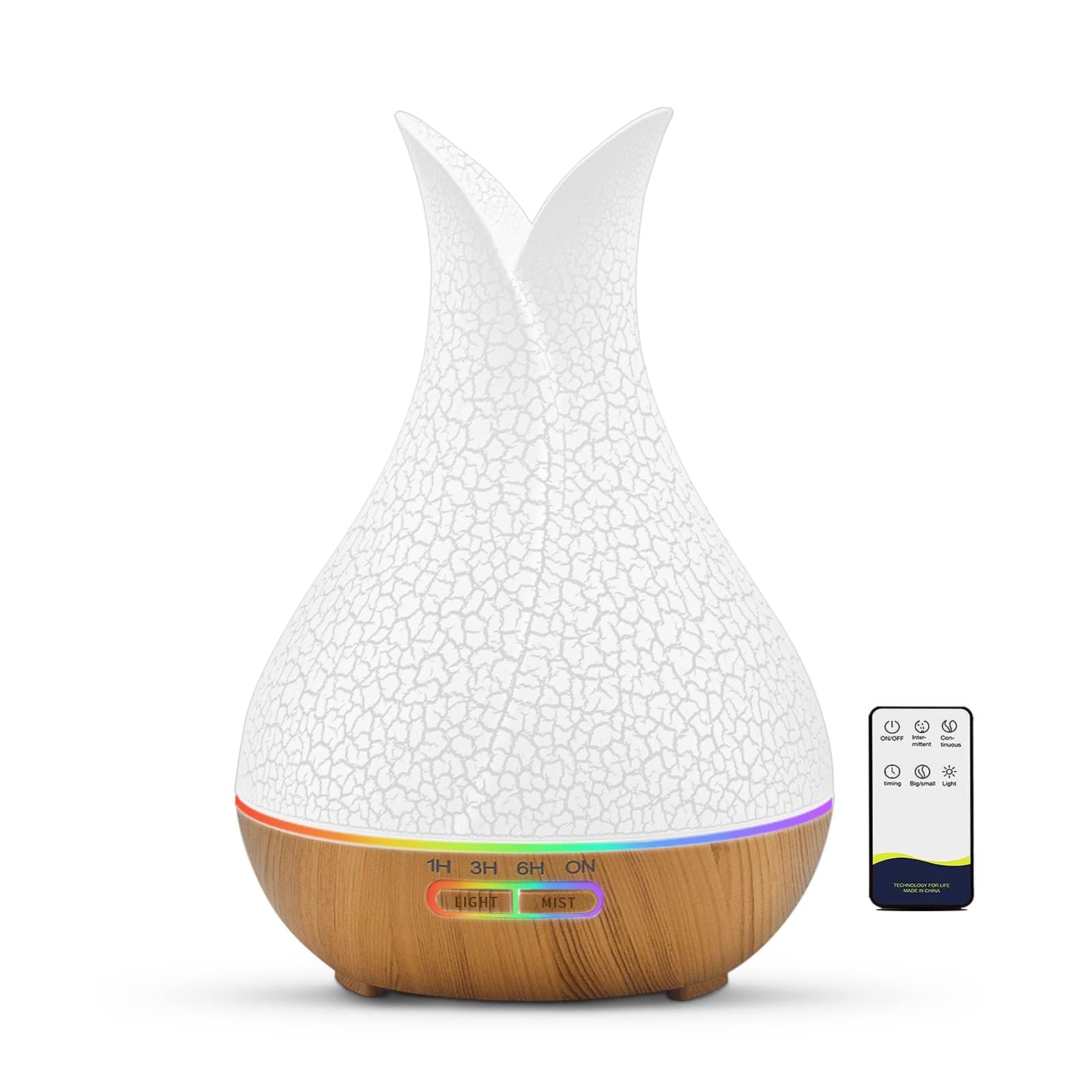 Diffusore di OLI essenziali, diffusore di aromaterapia a ultrasuoni da 500 ml con 7 luci d'ambiente 4 Timer telecomando autospegnimento Senza acqua, diffusori umidificatore per la casa Grande Stanza
