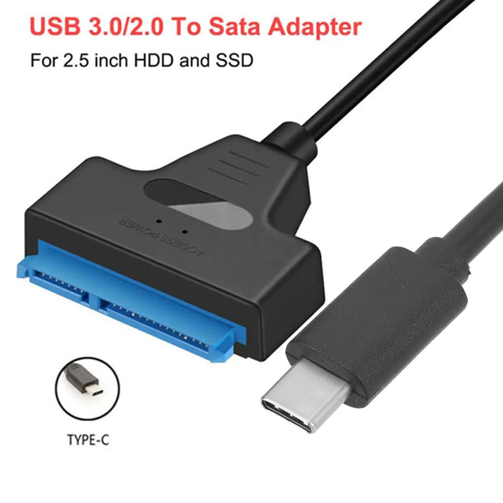 Adapter SATA na USB C do 2,5 cala SSD/HDD, typ C na SATA adapter kablowy konwerter obsługuje UASP 6 Gbps kabel do konwertera dysków twardych do komputerów typu / urządzeń mobilnych/stołowych
