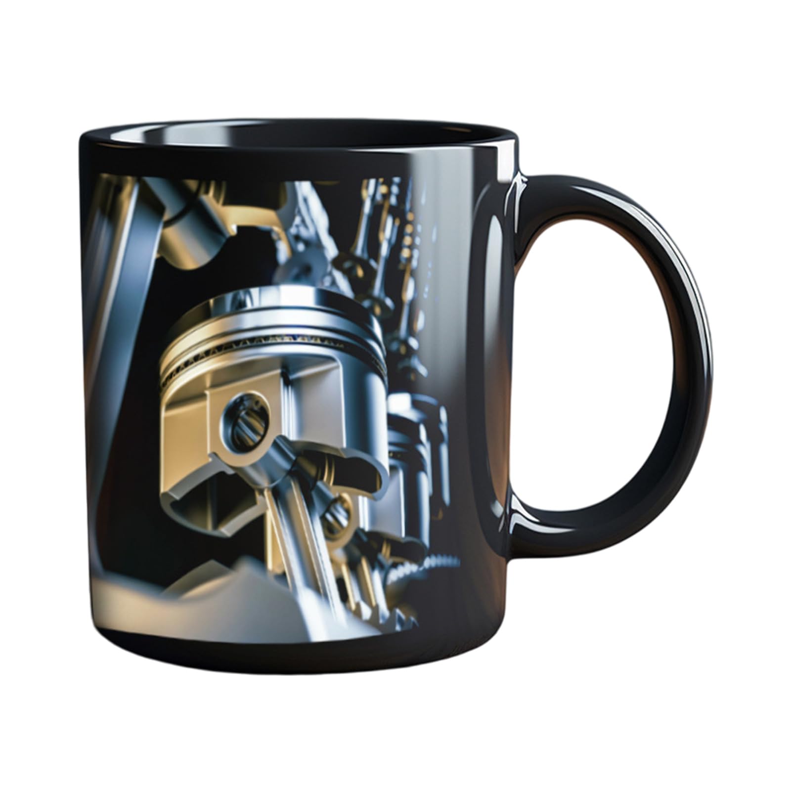 Mechanical Engine Inspired Ceramic Coffee Mugs with Sturdy Heat Retention Ergonomic Handle Cup for Home and Offices Use Technician Engine Ceramic Coffee Mugs