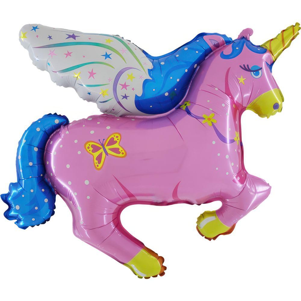 Toyland® 111cm (44") Pink Unicorn Shaped Character Foil Balloon - Kids Party Balloons