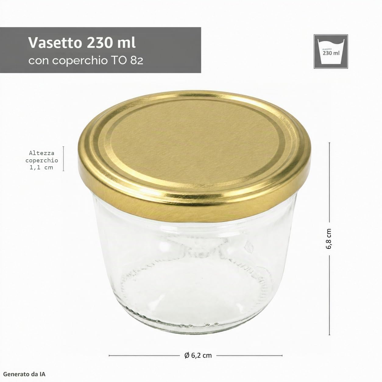 MamboCat Set di 100 vasetti in vetro da 230 ml, per marmellate e conserve, coperchio dorato 82, incluso ricettario di Diamant-Zucker Gelierzauber