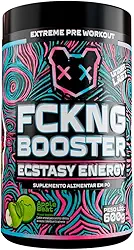 Pré-Treino FCKNG Booster | 600g - 30 doses | Energia e disposição | Under Labz (Apple Beat) - Pré-Treino de Alta Potência com Cafeína, Beta-Alanina e Taurina