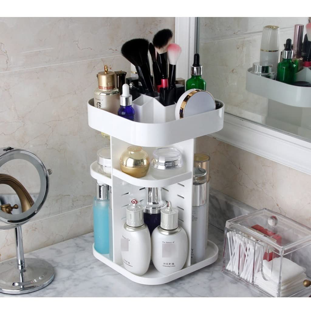 Espositore girevole a 360 gradi, adatto per gioielli, pennelli da trucco, rossetto, prodotti per la cura della pelle, profumi, organizer