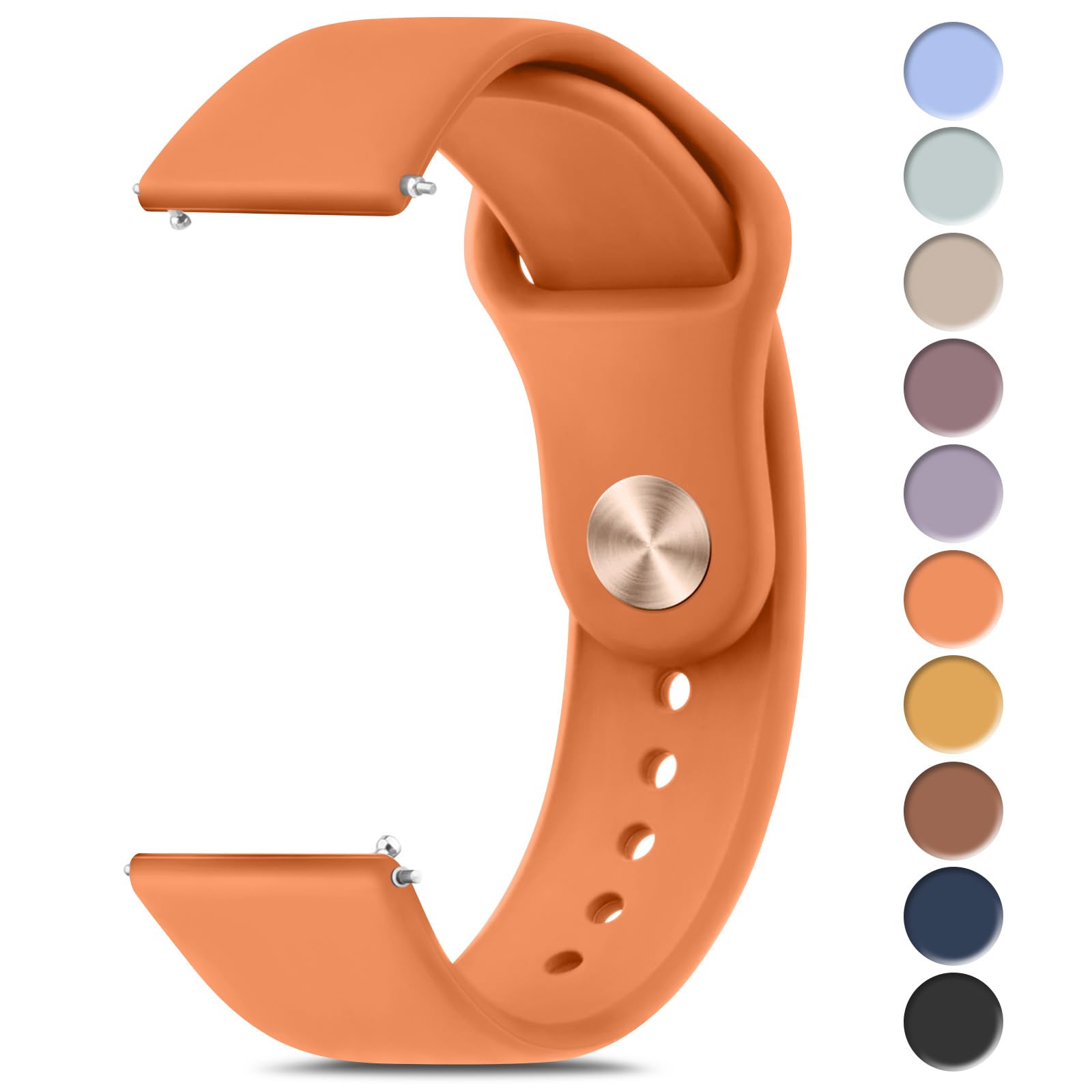 Meliya Bands Compatible with 20mm Watch Bands, Quick Release Soft Silicone Sport Replacement Strap for Smartwatch with 20mm Watch Lugs for Women Men