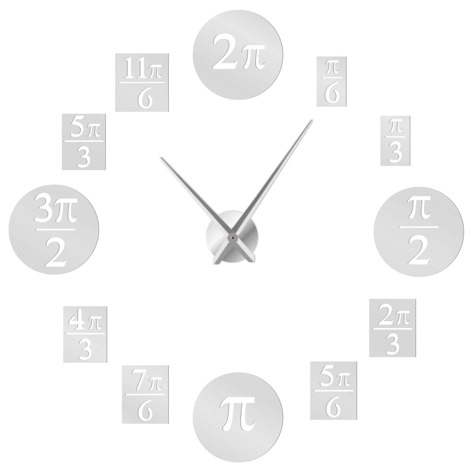 Horloge murale silencieuse argent 70cm pour décorer un bureau