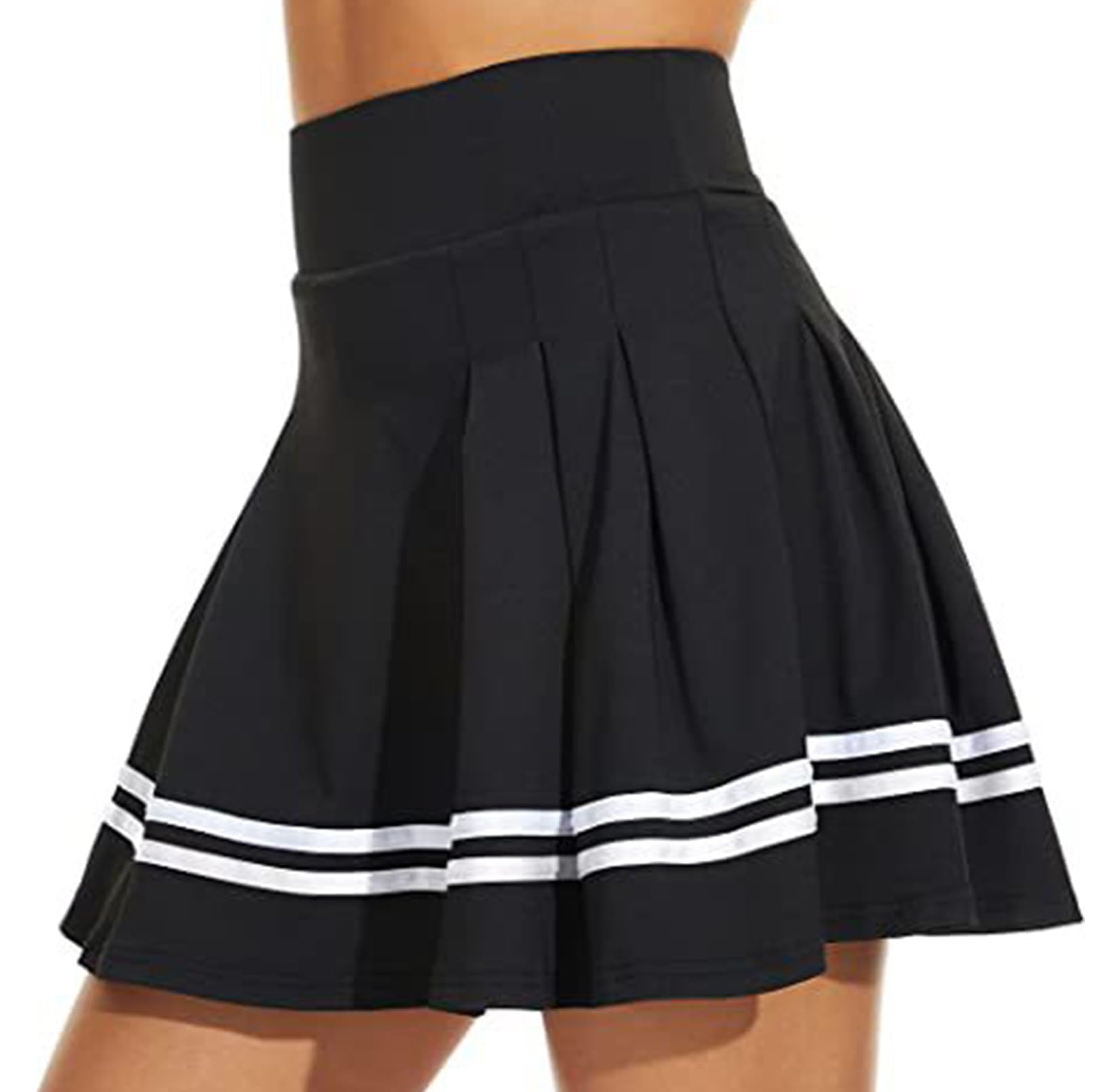 ThreeH Falda de Tenis Plisada de Cintura Alta para Mujer Pantalones Cortos con Forro Incorporado Niñas Uniformes Escolares para Niñas con 2 Bolsillos