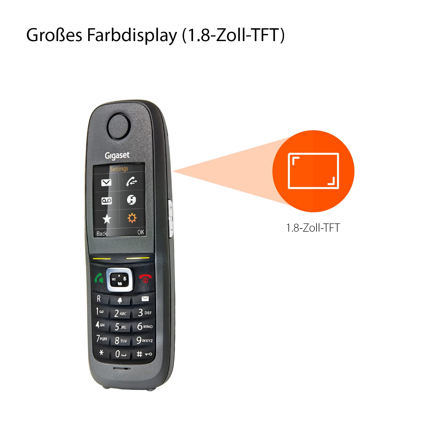 Gigaset R650H PRO - schnurloses DECT-Telefon zum Anschluss am Router - stoßfesten Gummigehäuse - wasserabweisend und staubsicher IP65, HD-Voice, LED für optische Rufanzeige, schwarz