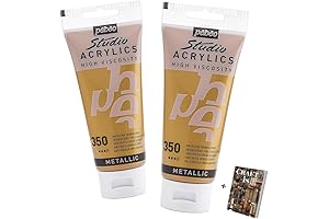 Pebeo Studio Acrylics Artist-Grade Premium pouring Acrylic Paint in Iridescent Precious Gold...