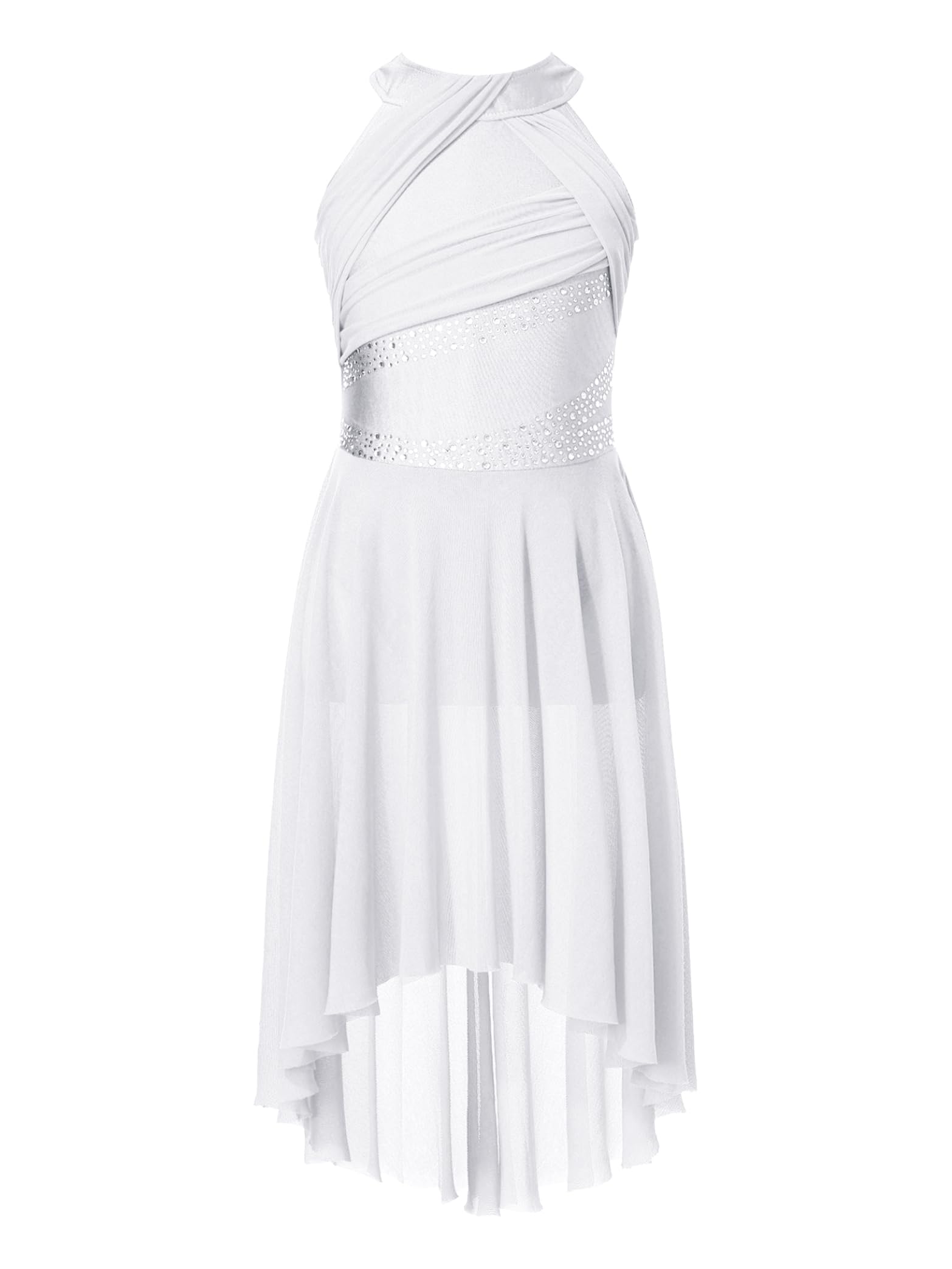 Vxuxlje Damesjurk, klassieke dans, ballet, turnpakje, strass, mouwloos Vxuxlje Damesjurk, klassieke dans, ballet, turnpakje, strass, mouwloos