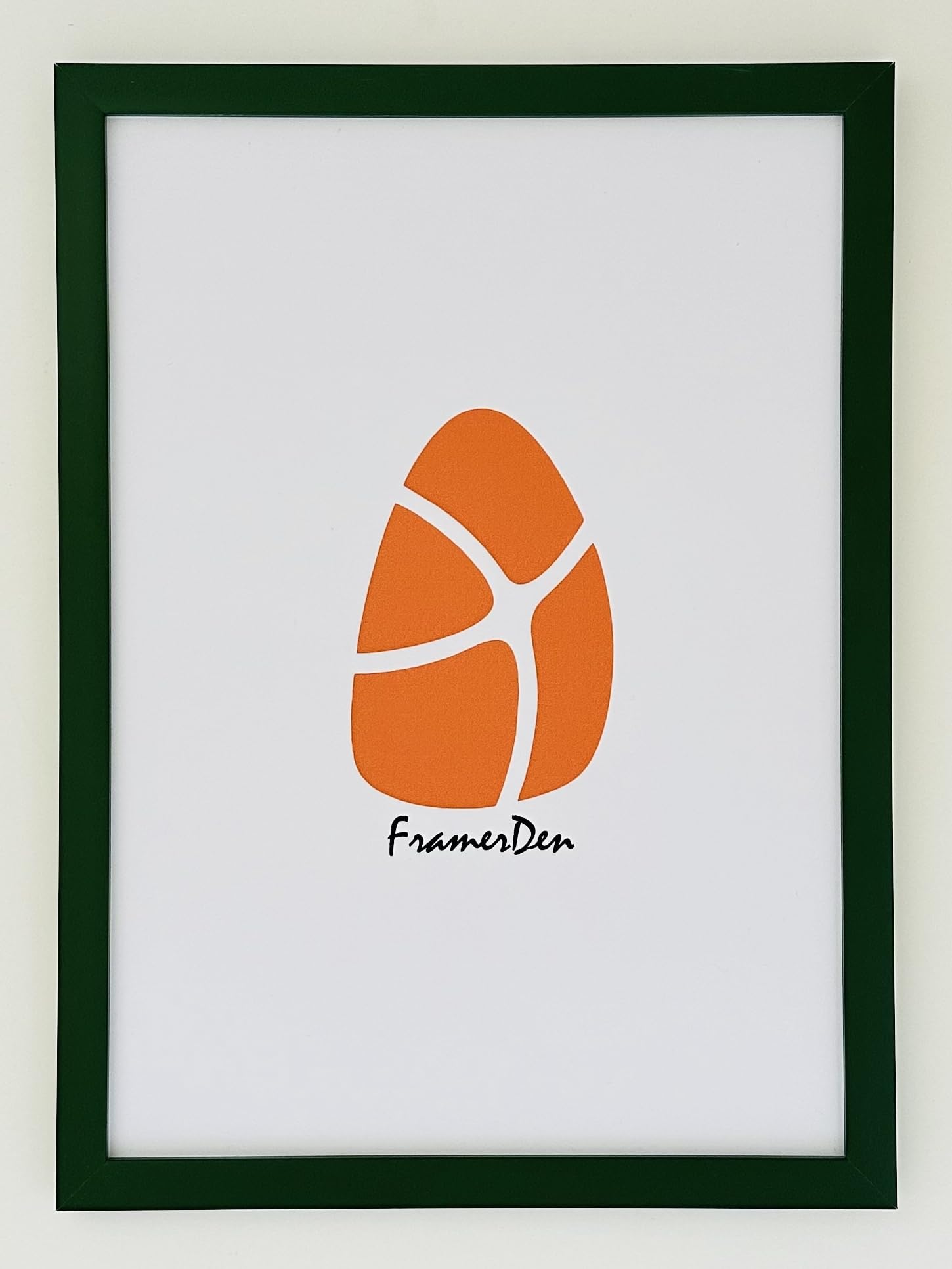 FramerDen® Rainbow 20 Colours Range Modern Thin Picture Photo Poster Frame Decor A5 Size Fits (21 x 14.85 cm) Thin Edge Slim Frame Portrait and Landscape (Green)