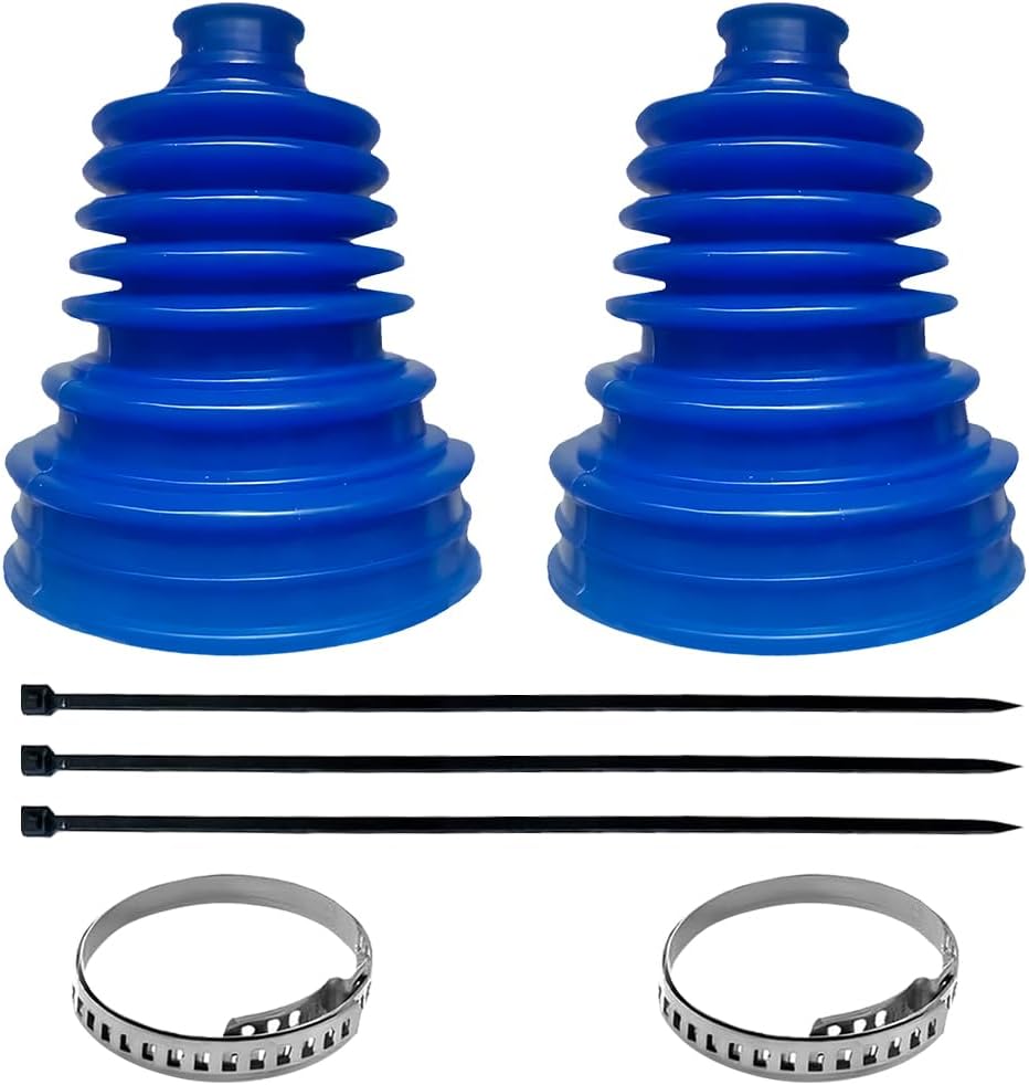 2PCS Car CV Boot, Silicone Dustproof Axle Joint CV Boot with Stainless Steel Clamps & Cable Ties, Anti-Dust Automotive Axle Joint Repair Kit, Universal for SUV Sedan Truck (Blue)
