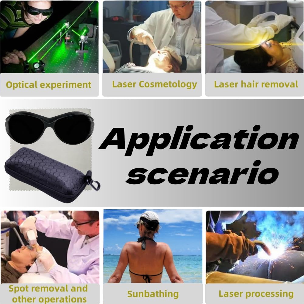 Occhiali Di Protezione Laser IPL 190-2200nm - Per Depilazione E Terapia Luce, Con Custodia - Foto 9
